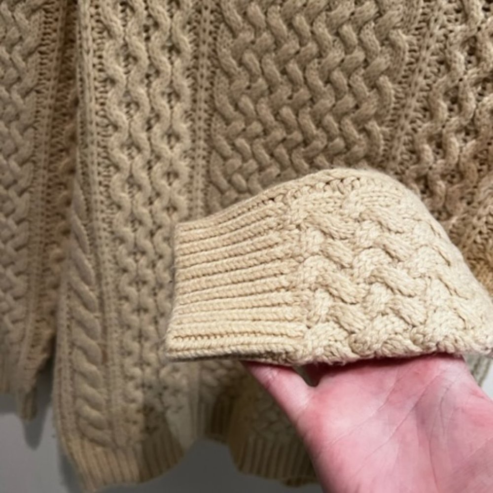 CLEARANCE Cream Colored Cable Knit Sweater - Picture 4 of 7